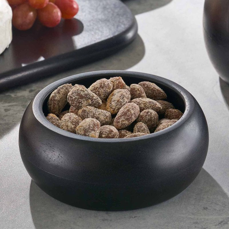 Black Wood Serving Bowl - 2 Pack, Modern Tableware