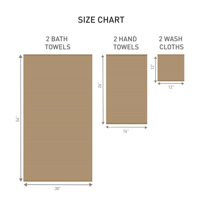 PowerLoft AIRRICH 6-Piece Bath Towel Set - Dark Caramel Stripe