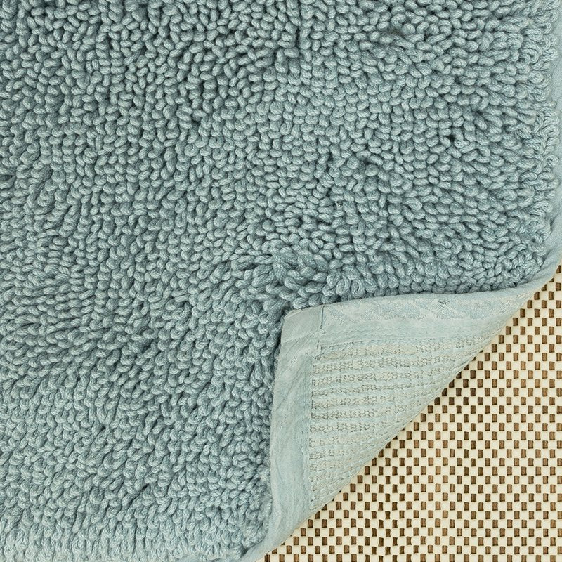 Cotton Bath Mat Non-Slip Washable 1' 9" x 2' 10" Glacier - Plush Cotton Rug