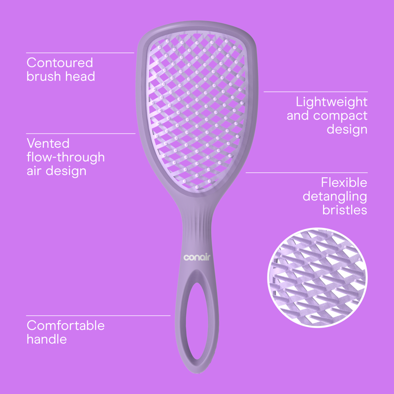 Mini Vented Paddle Hair Brush - Travel-Size Detangler