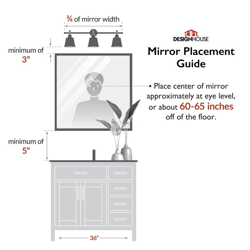 White Rectangular Wall Accent Mirror - 30 x 30 Inches, Farmhouse & Modern Decor