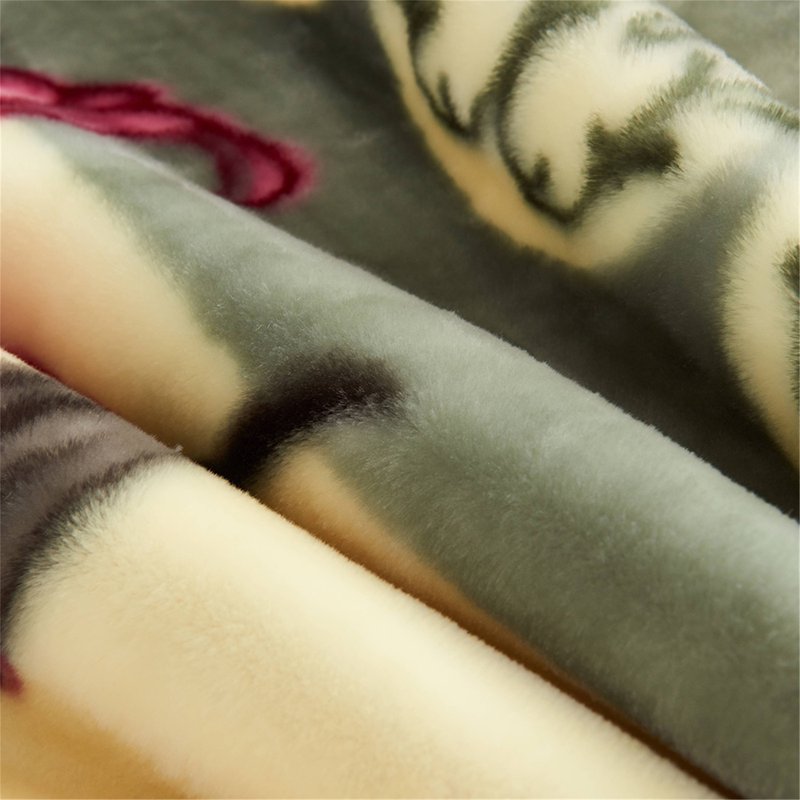 King Size Faux Mink Fleece Blanket - 10Lbs Heavyweight Bed Throw in Green, Grey, Pink, Yellow Floral - 85x93 Inches