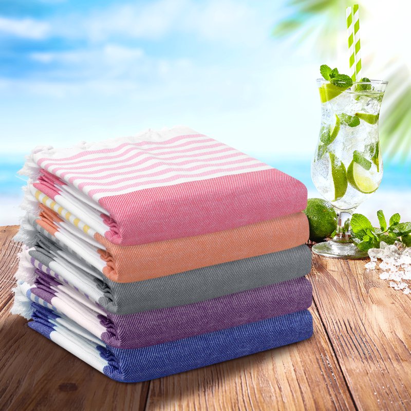 Sand Free Cotton Beach Towel 40x72in Quick Dry Absorbent for Travel Pool Yoga Purple
