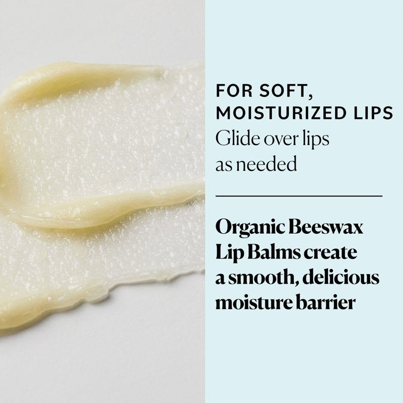Organic Beeswax Lip Balm Set - Moisturizing Flavored Lip Care, 4 Pack