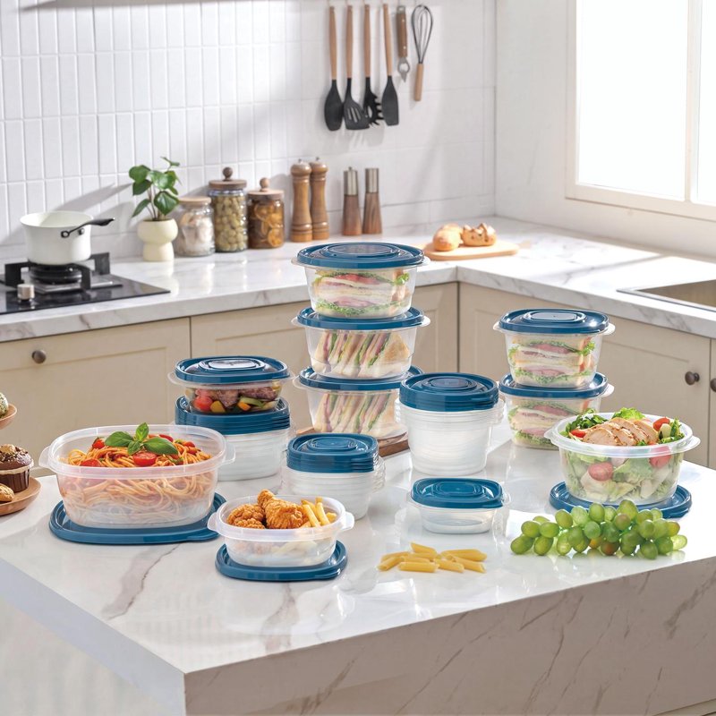 42-Piece Plastic Food Storage Container Set - 2 Pack