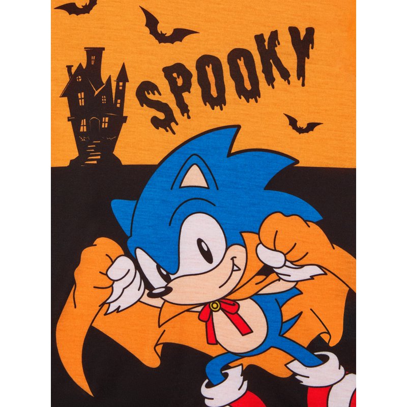 Sonic Boys Halloween Pajama Set - Orange, XS, Short Sleeve Sleep Top & Pants