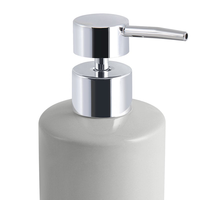Ceramic Lotion Pump Dispenser - Soft Silver Grey, 12.5 oz Bathroom Accessory