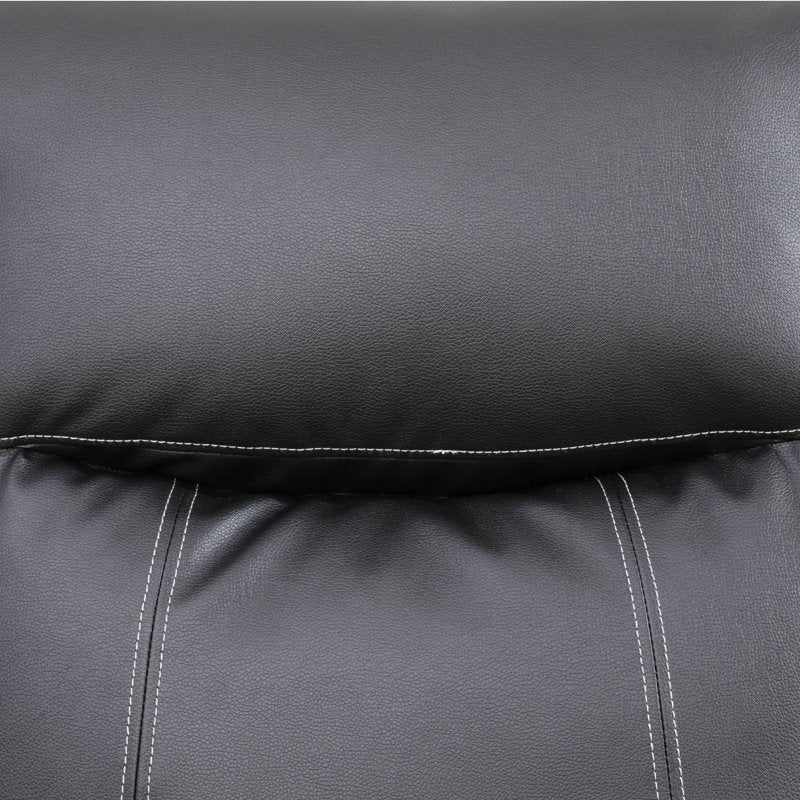 Manual Recliner Chair with Overstuffed Arms - Vegan Leather