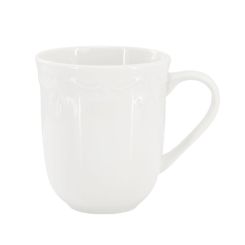 12 Ounce Porcelain Mug Set - White - 6 Pieces