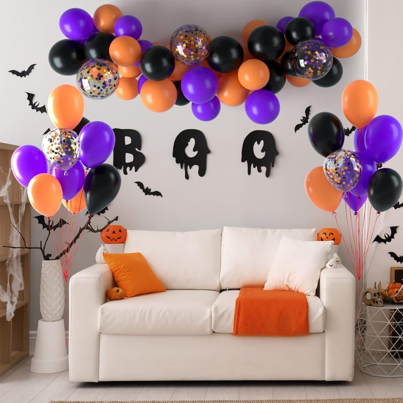35 Pack Halloween & Party Balloons - Latex & Confetti Sets for Birthday, Haunted Themes