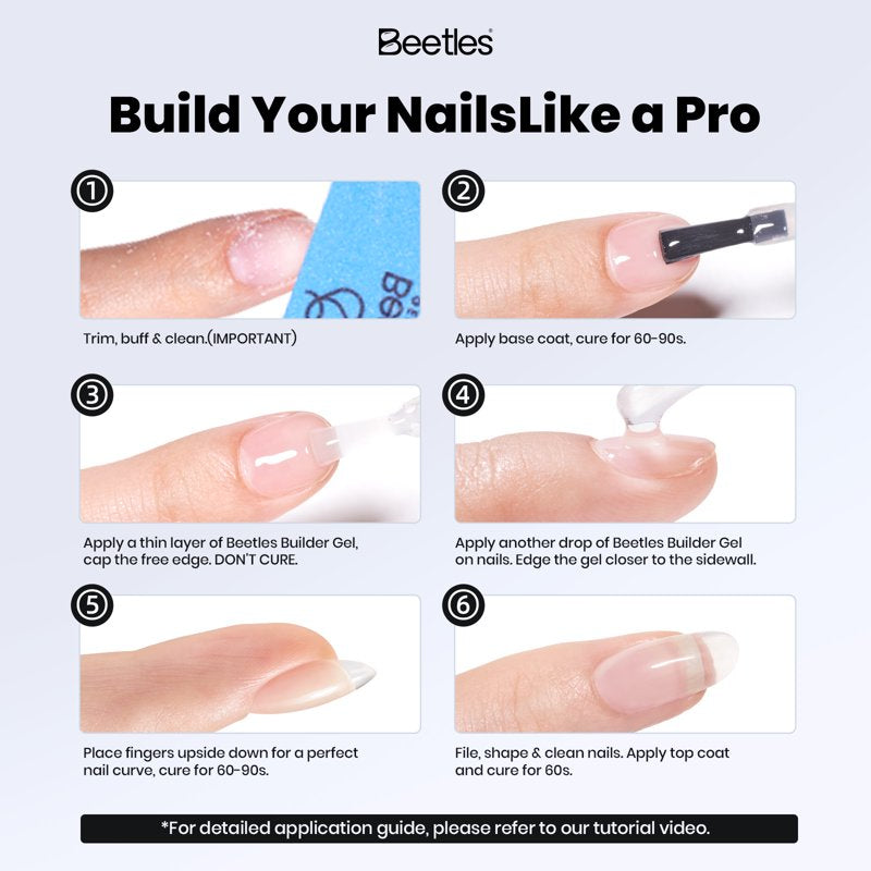 Clear Builder Gel for Nails - 0.51 fl oz Self-Leveling Nail Strengthening Gel