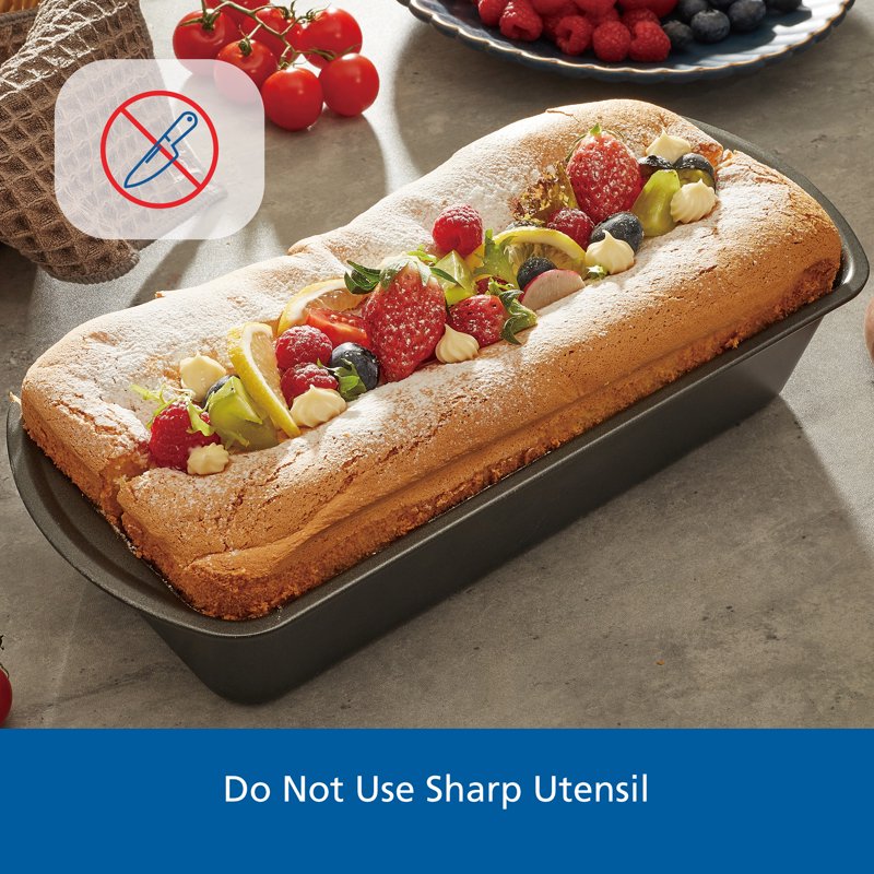 Non-Stick Long Bread Loaf Pan Set - 3 Pack, 12" x 5", Gray