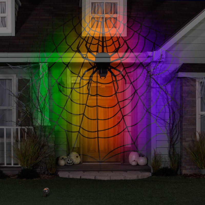 Halloween Projection Lightshow with Cascading Spider & Color