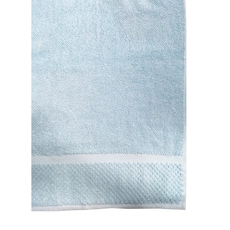Blue 6-Piece Cotton Bath Towel Set - Turkish Waffle Border, Soft & Absorbent