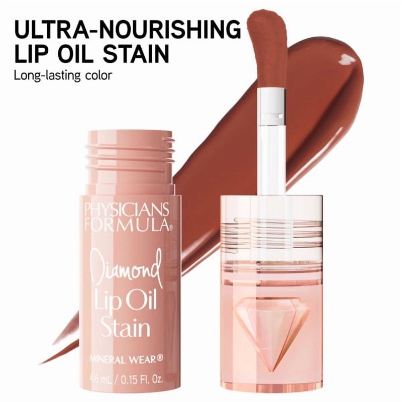 Mineral Lip Oil Stain - Long-Lasting Glossy to Matte Finish, Natural Nude