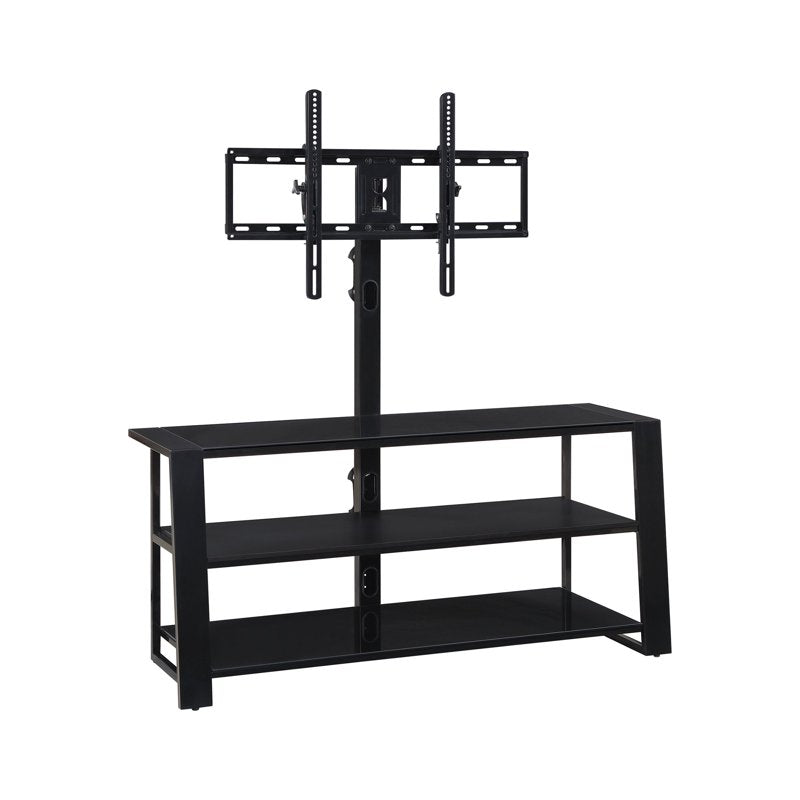 3-in-1 TV Stand for TVs up to 70” - Glassy Black Finish
