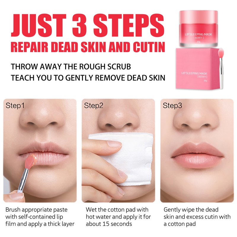 Hydrating Overnight Lip Mask - Nourishing Lip Treatment, 0.7 oz