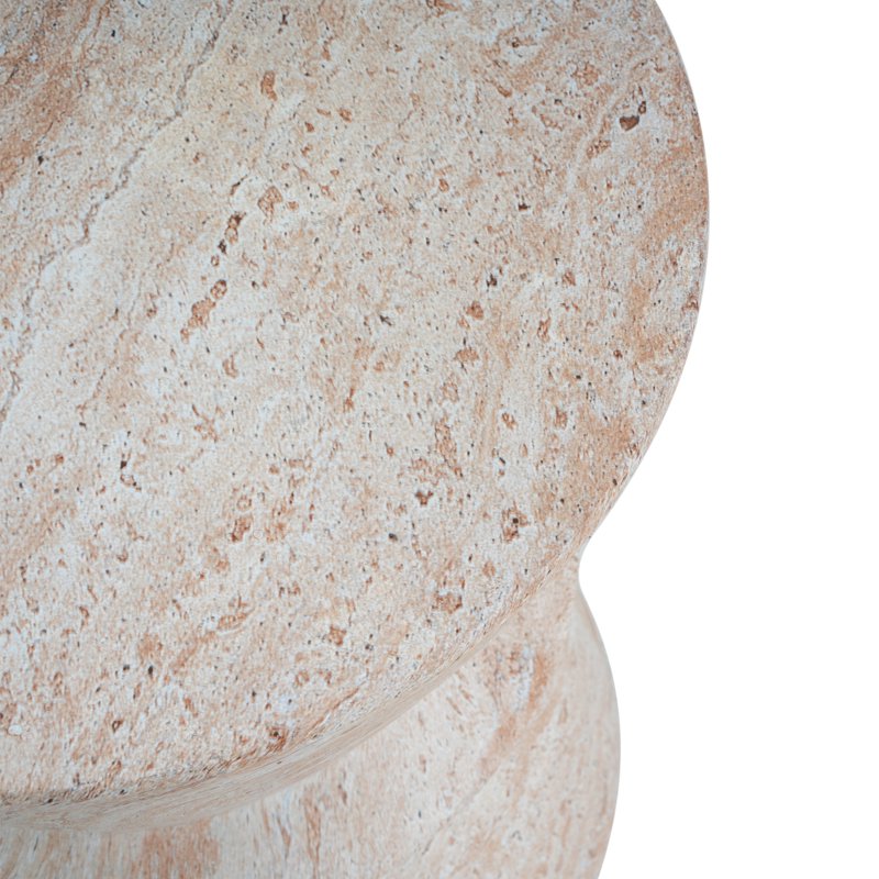 15.5" Outdoor Concrete Hourglass Side Table - Travertine Finish