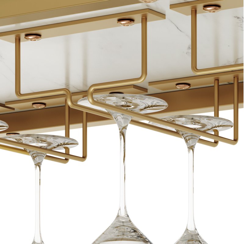 3-Tier Mini Bar Cabinet with Wine Racks - White