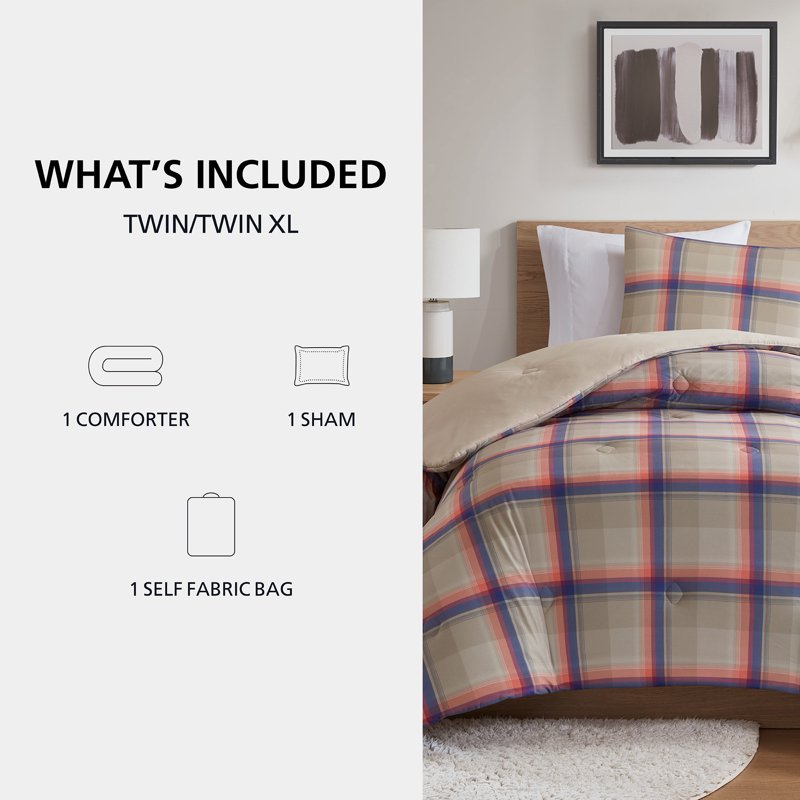 Mainstays Western Plaid Comforter Set - Twin XL Pink Western Pattern