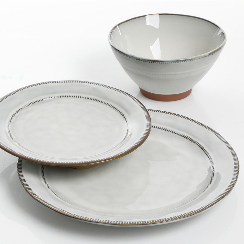 Terracotta Dinnerware Set - 12 Piece Stoneware Service for 4