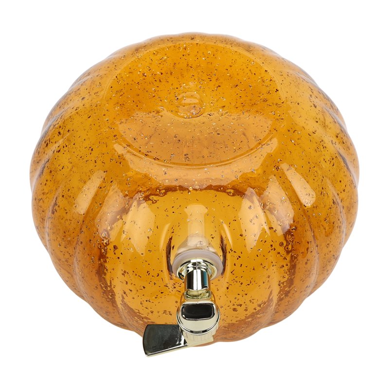 Halloween Orange Acrylic Pumpkin Beverage Dispenser 1.5 Gal with Glitter