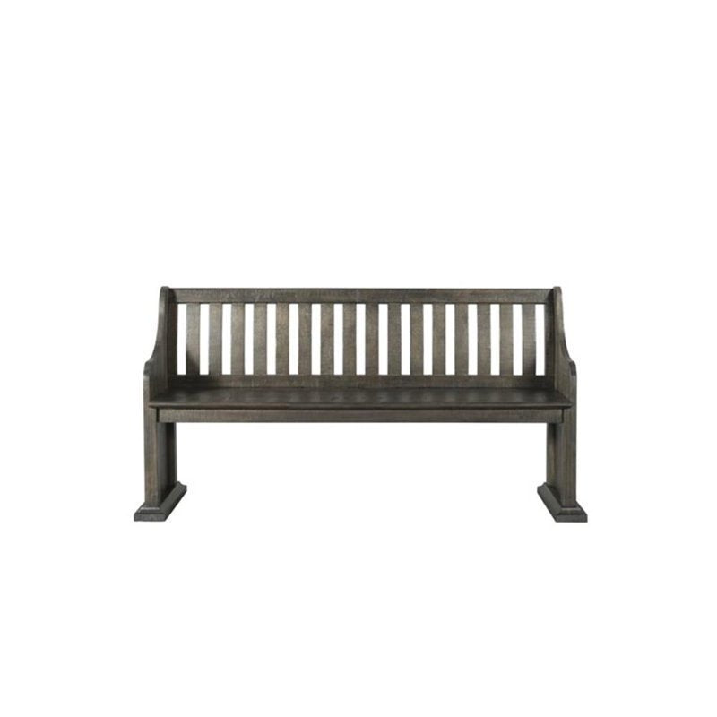 Stanford Pew Bench - Dark Ash Finish with Lath Back Design