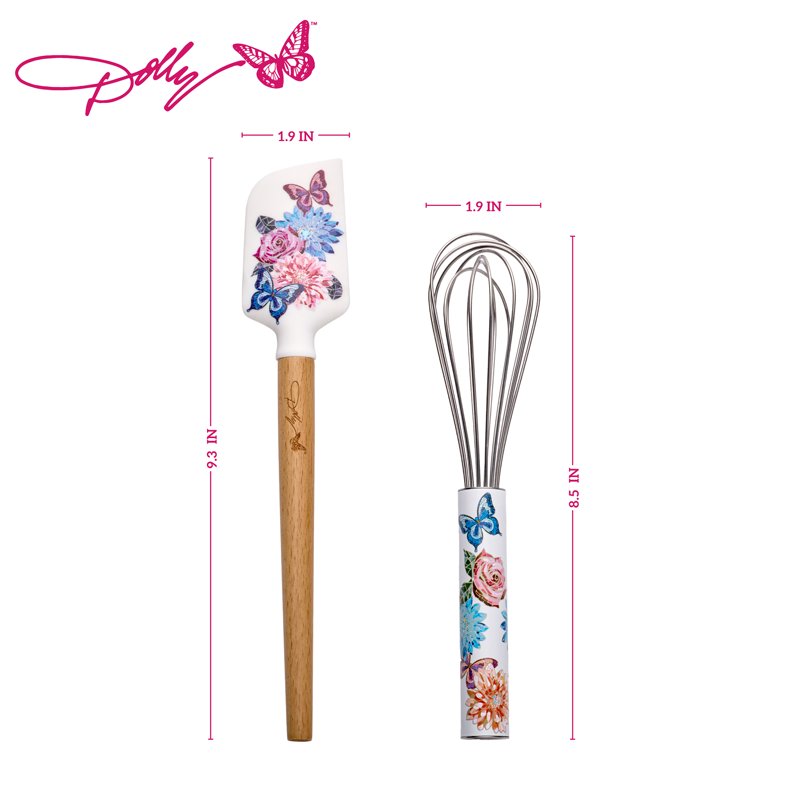 Rose Spatula and Whisk Set - Mosaic Design Kitchen Tools