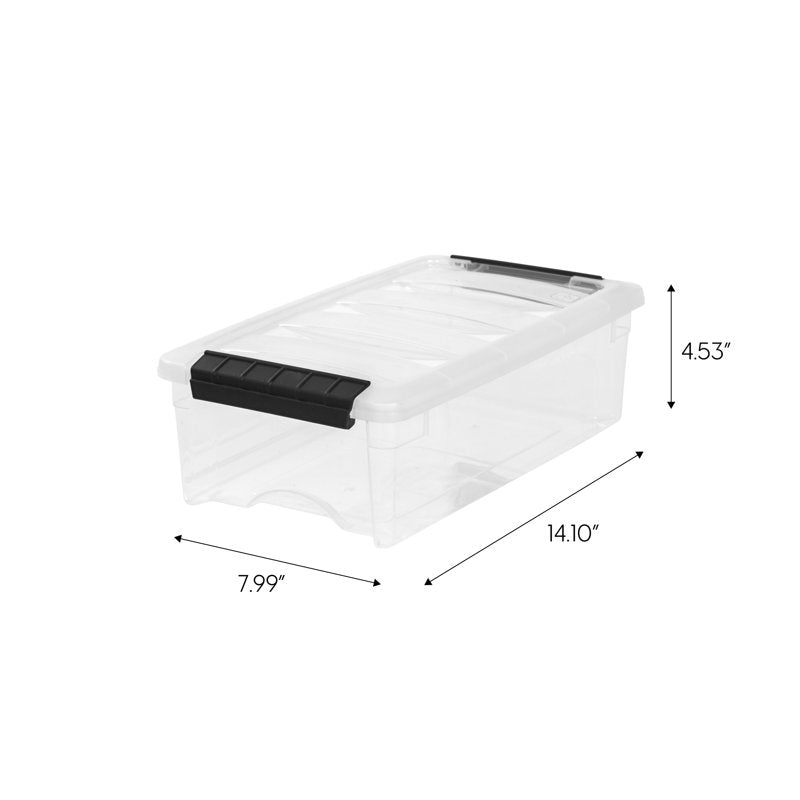5 Qt Clear Stack & Pull Storage Box with Handle, Modular Organizer