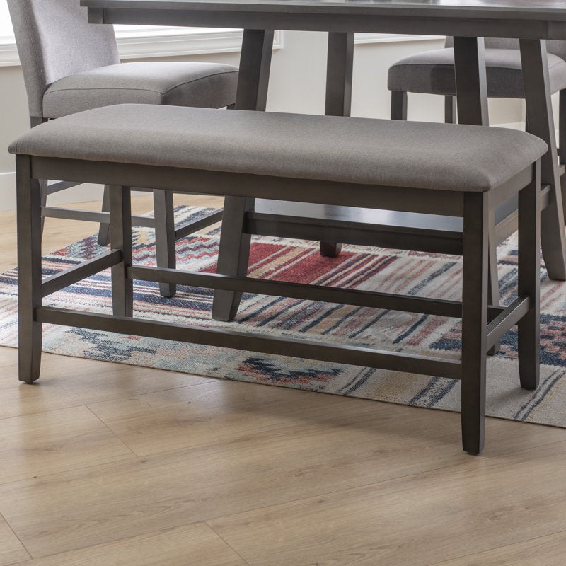 Backless Farmhouse Counter Height Bench - Gray