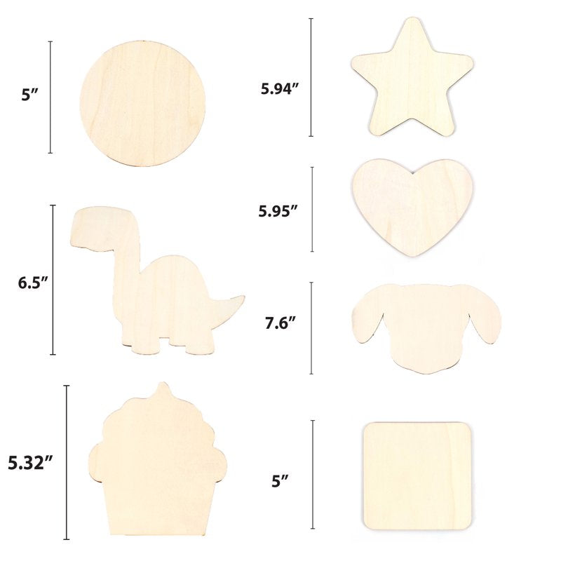 Unfinished Wood Circle - 5 Inch Diameter Craft Shape for DIY Projects - Single