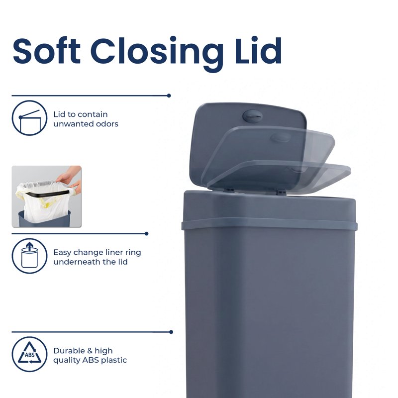 Automatic Bathroom Trash Can - 3.2 Gallon Motion Sensor - Washed Indigo