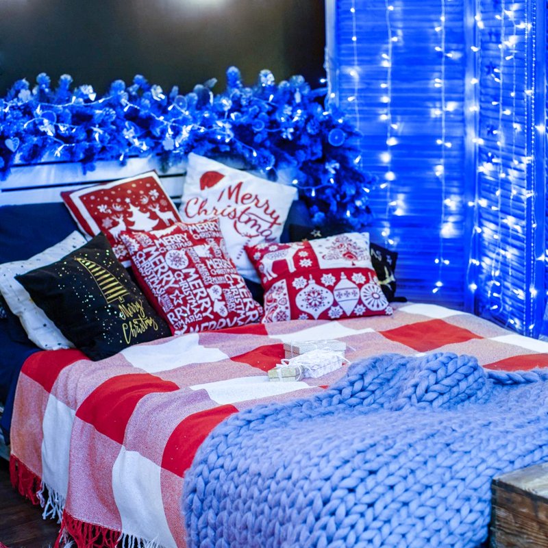 Blue Christmas String Lights 66ft 200 LED Outdoor Indoor Waterproof with 8 Modes