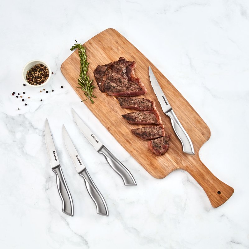 4-Piece Stainless Steel Steak Knife Set - 6 Pack