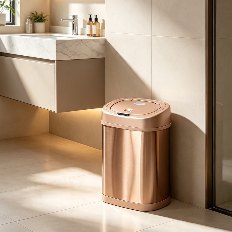 4 Gallon Stainless Steel Automatic Trash Can - Gold