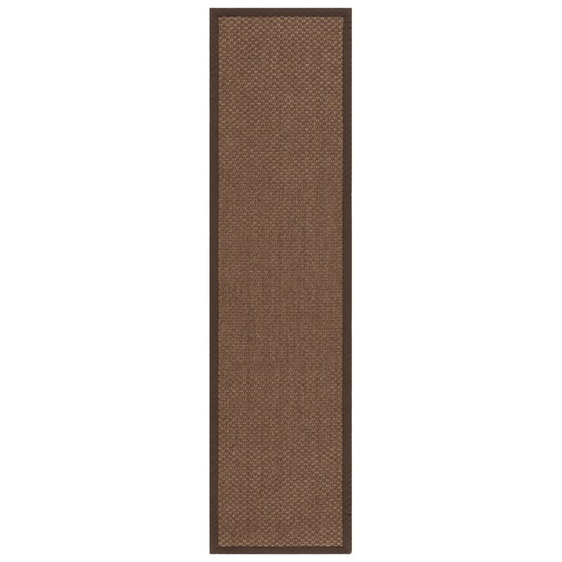 Safavieh Natural Fiber Charlene Bordered Runner Rug - 2' x 8', Chocolate