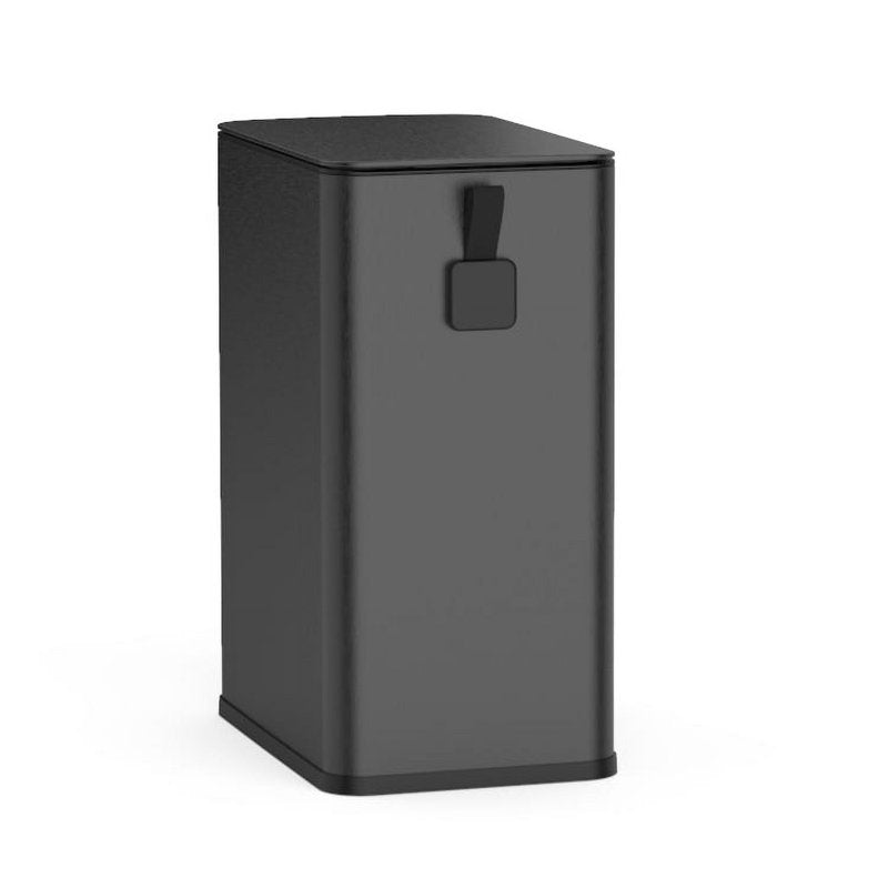 2.6 Gallon Stainless Steel Bathroom Step Trash Can + Bag - Black