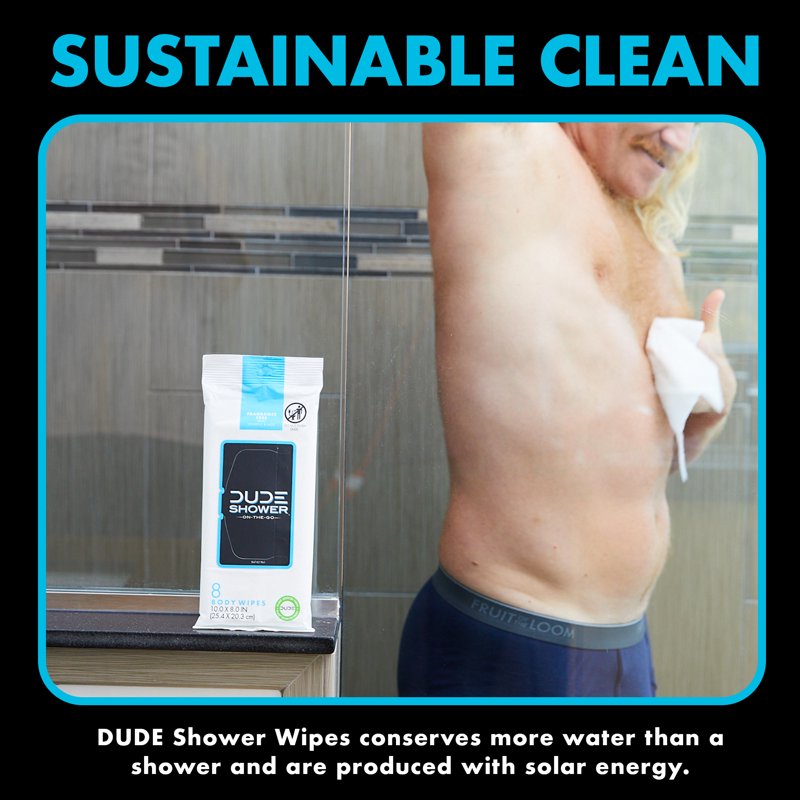 Full Body Shower Wipes - XL Unscented, Plant-Based, 8 Count