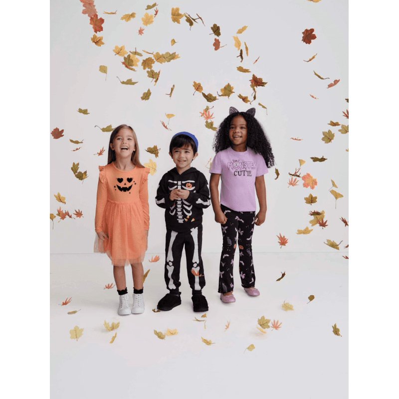 Toddler Girl Halloween Tutu Dress with Ruffle Long Sleeves - Size 18M Orange Yam