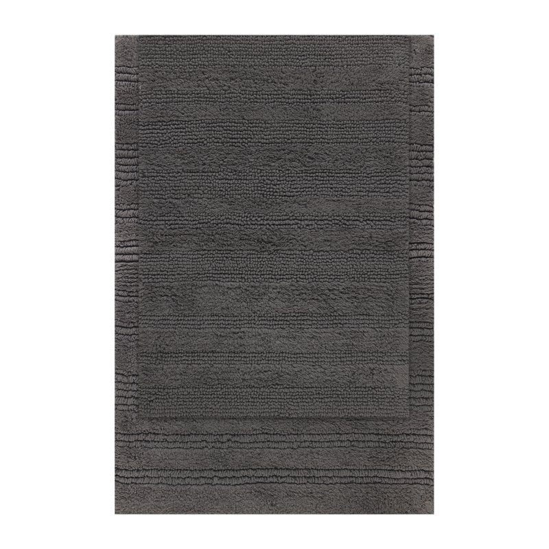 Reversible Cotton Bath Rug Set - Gray, 17x24 & 20x30 Inches