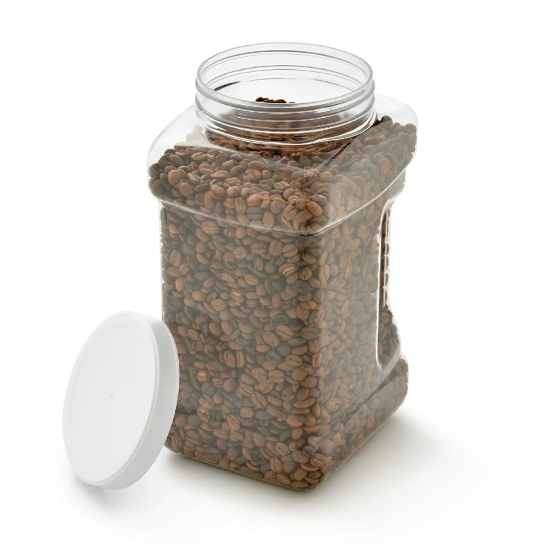 4-Quart Clear Plastic Canister with White Twist-Top Lid - 2 Pack