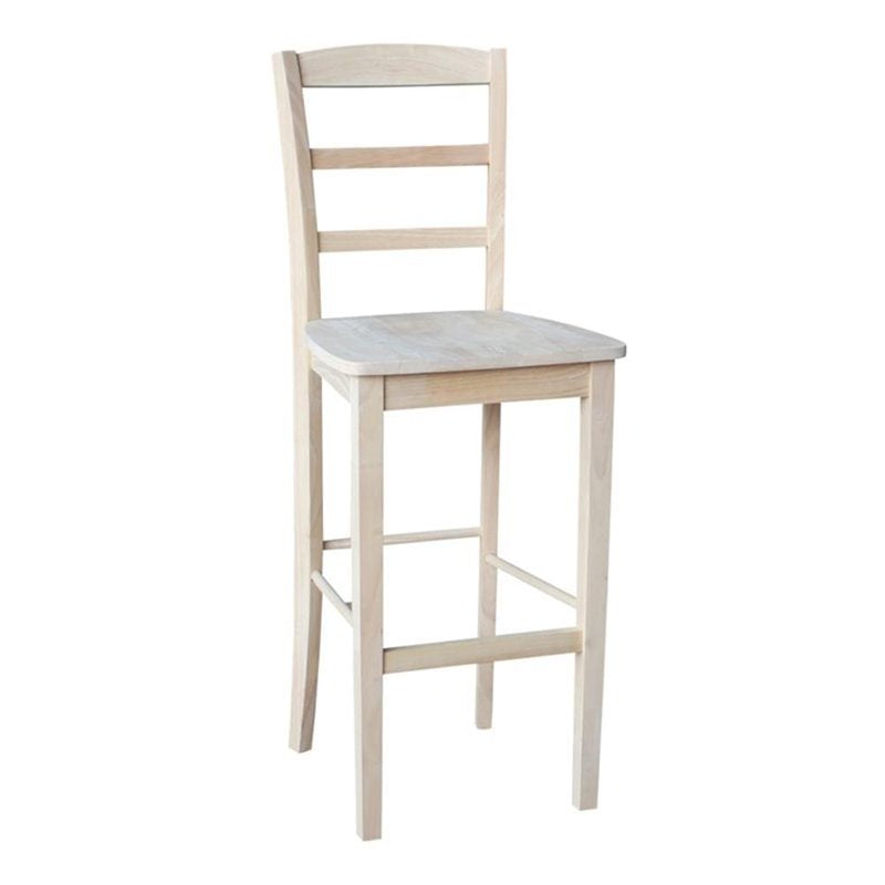 30" Solid Wood Bar Height Stool - Unfinished Parawood