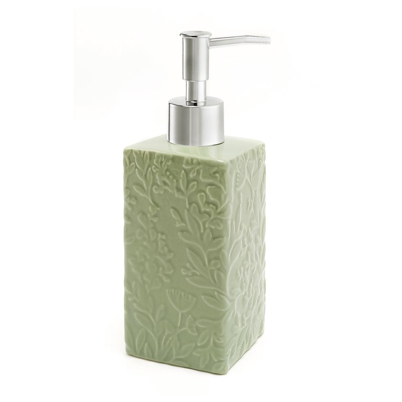 Mainstays 17-Piece Floral Green Shower Curtain and Bathroom Accessory Set