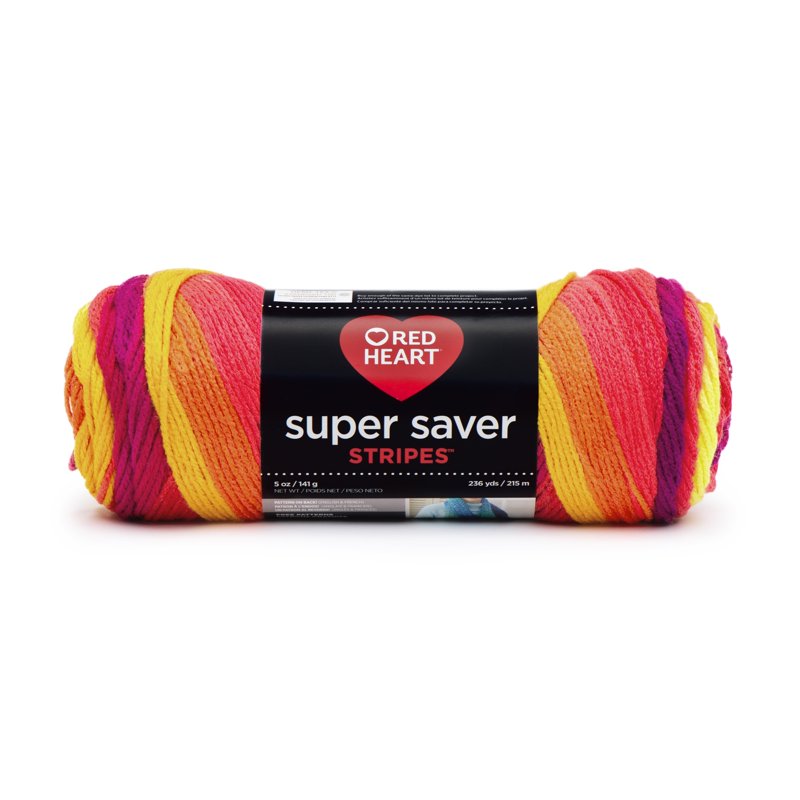 Fruity Stripe Red Heart Super Saver Worsted Acrylic Yarn 2 Pack - 5oz/142g