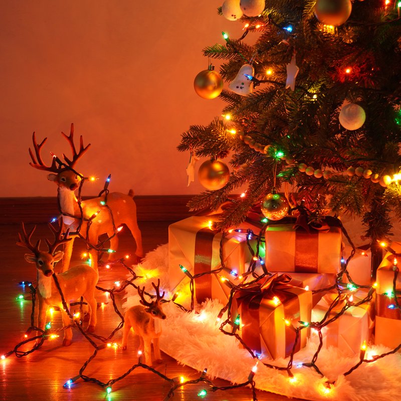 Multicolor Christmas String Lights 26.5ft 100 Incandescent Connectable Holiday Lights