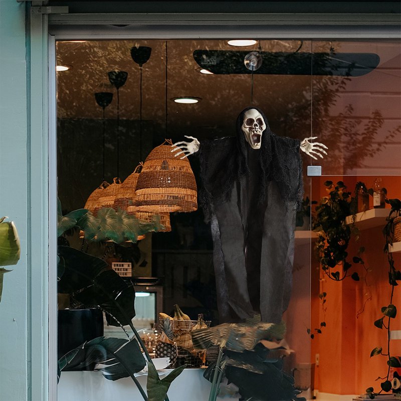 Halloween Hanging Ghosts Skeleton Grim Reaper Decorations 3 Pack Outdoor Indoor