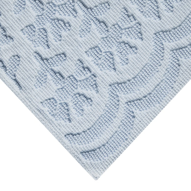 Floral Block Scallop Bath Rug Set - Hydrangea Blue, 17x24 & 20x30 Inches