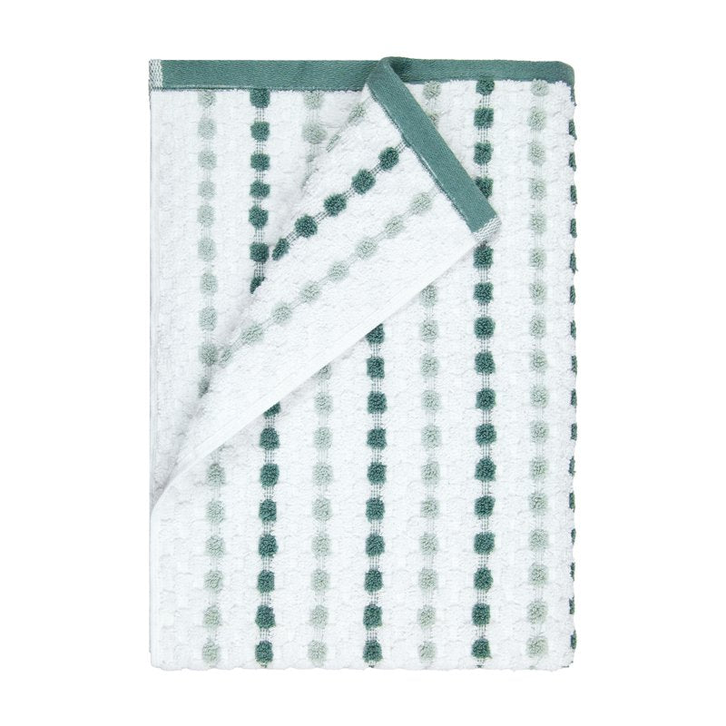 Mainstays Performance Bath Towel - Green Dot Pattern, 100% Cotton, Quick Dry