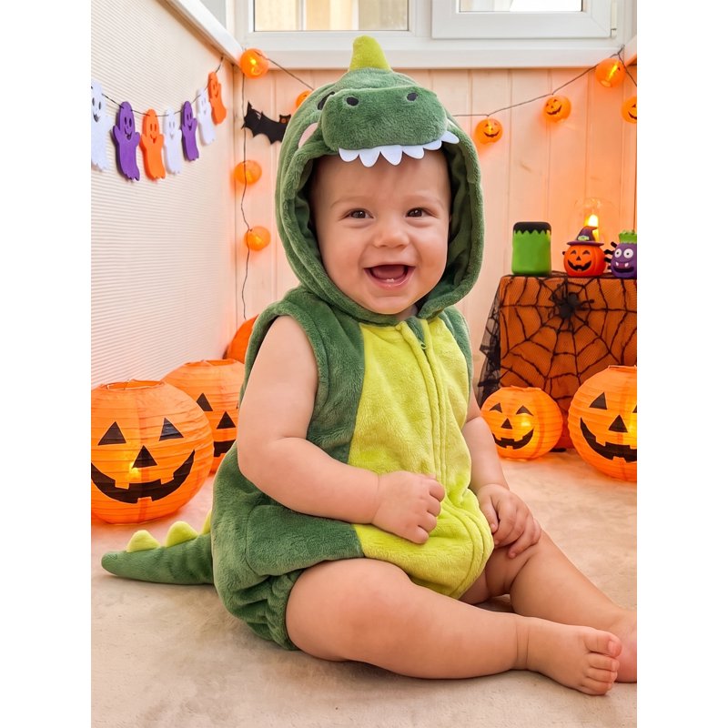 Toddler Dinosaur Costume Kids Infant Halloween Animal Outfit Sleeveless Hooded Top