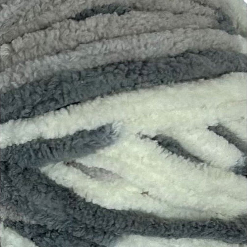 Super Bulky Chenille Yarn - Multi Neutral, 220 yd, 100% Polyester - Single